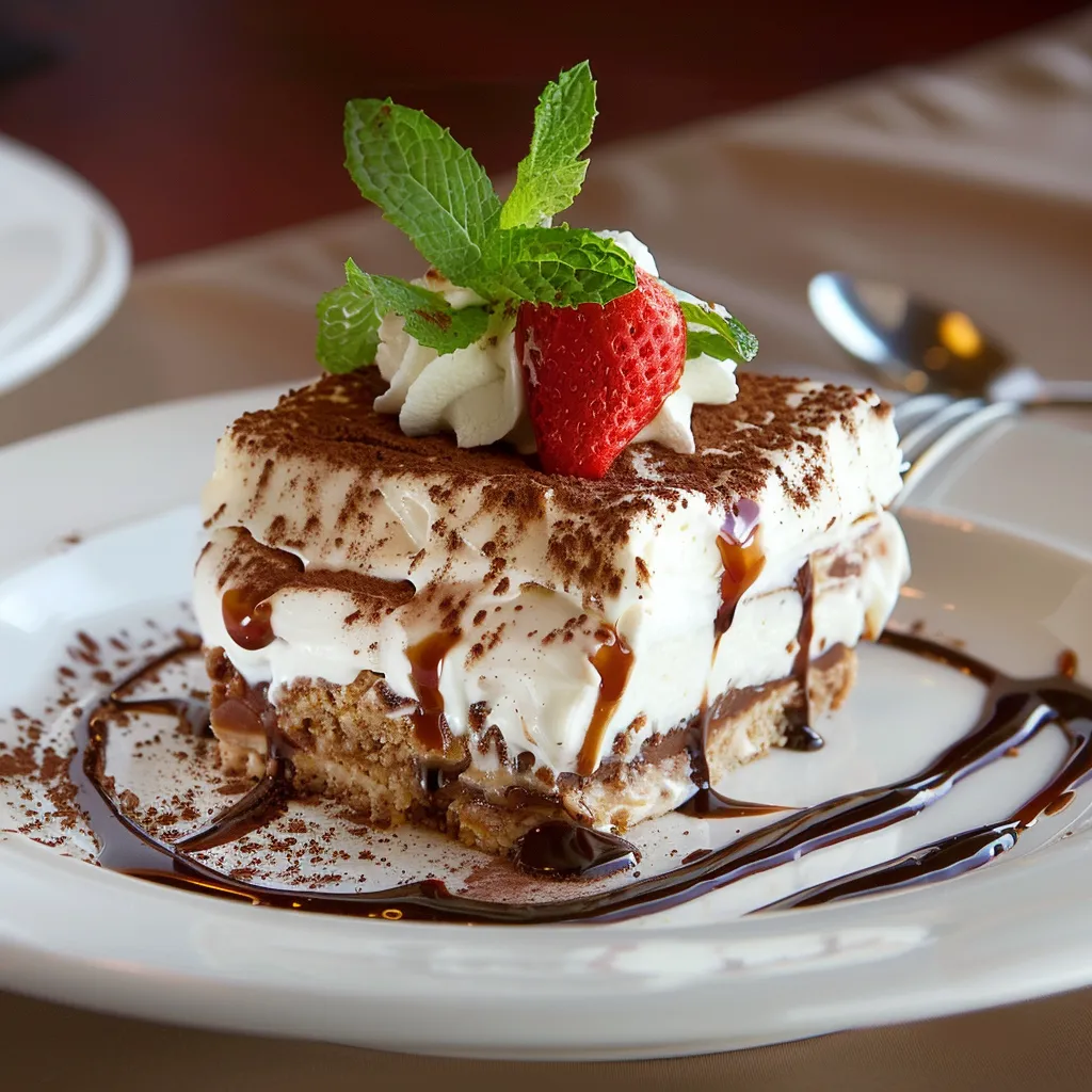 Une tartine de crème chantilly avec des fraises et des garnitures de menthe.