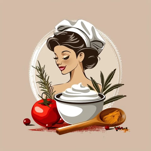 Une image de chef de cuisine avec une casserole de sauce.